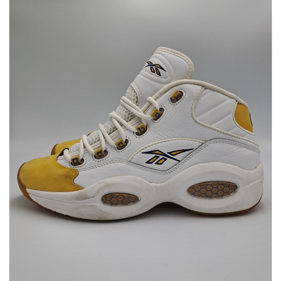 Size 9.5 - Reebok Question Mid Yellow Toe - FX4278 - Picture 5 of 9